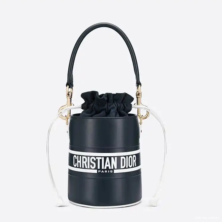 Hot Dior Bucket Blue Calfskin Bag Vibe Smooth Small 0509